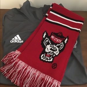 NC State Wolfpack Adidas long sleeve athletic shirt and NC state scarf set